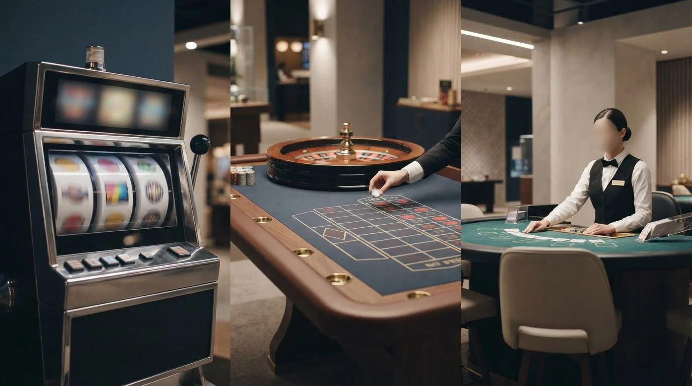 Illustrazione astratta di un catalogo casino e live senza loghi o interfacce di brand